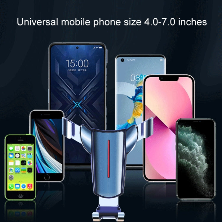 Air Outlet Triangular Gravity Sensor Car Mobile Phone Holder, Color: Golden One Word Clip - Car Holders by PMC TechLife | Online Shopping South Africa | PMC TechLife