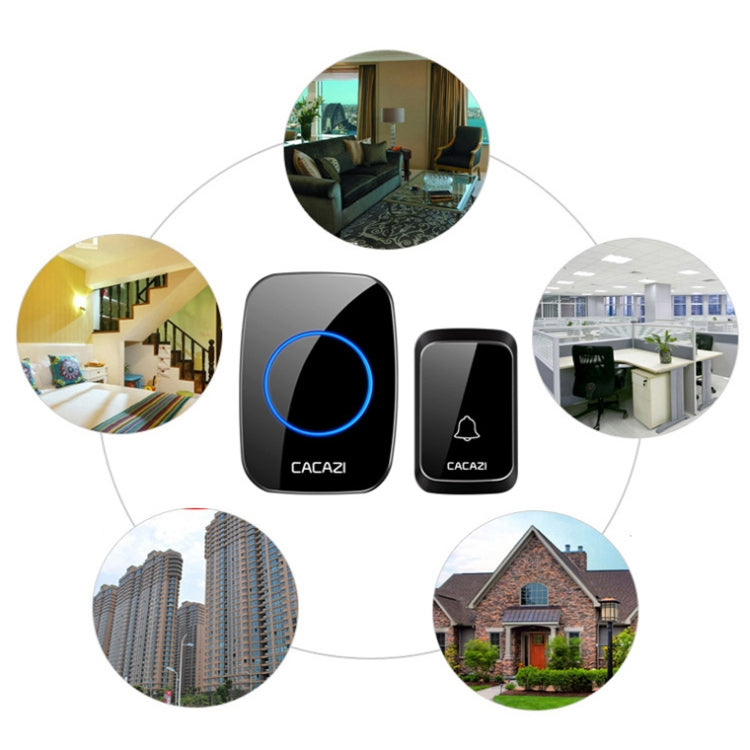 CACAZI A06-DC 1 To 1 Battery Type Smart Home Wireless Waterproof Music Doorbell(White) - free shipping - PMC TechLife - Order now!