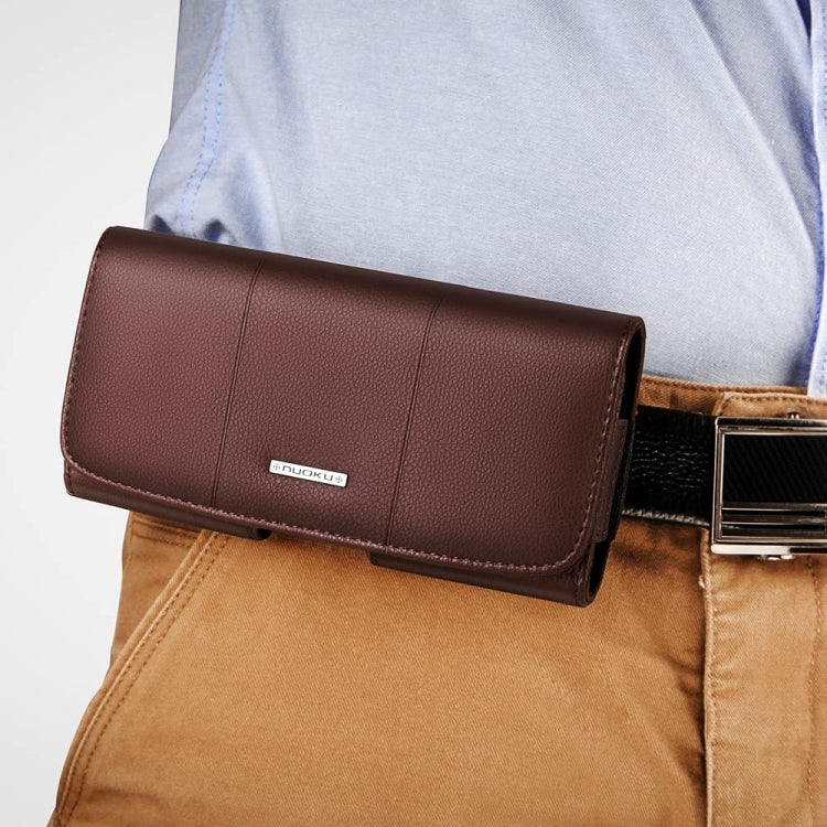 Nuoku Magnetic Flaps Leather Belt Case For Smart Phones, Size: 17.3 x 8 x 2.5cm 6.7 Inch(Black) - More iPhone Cases by Nuoku | Online Shopping South Africa | PMC TechLife | Buy Now Pay Later Mobicred