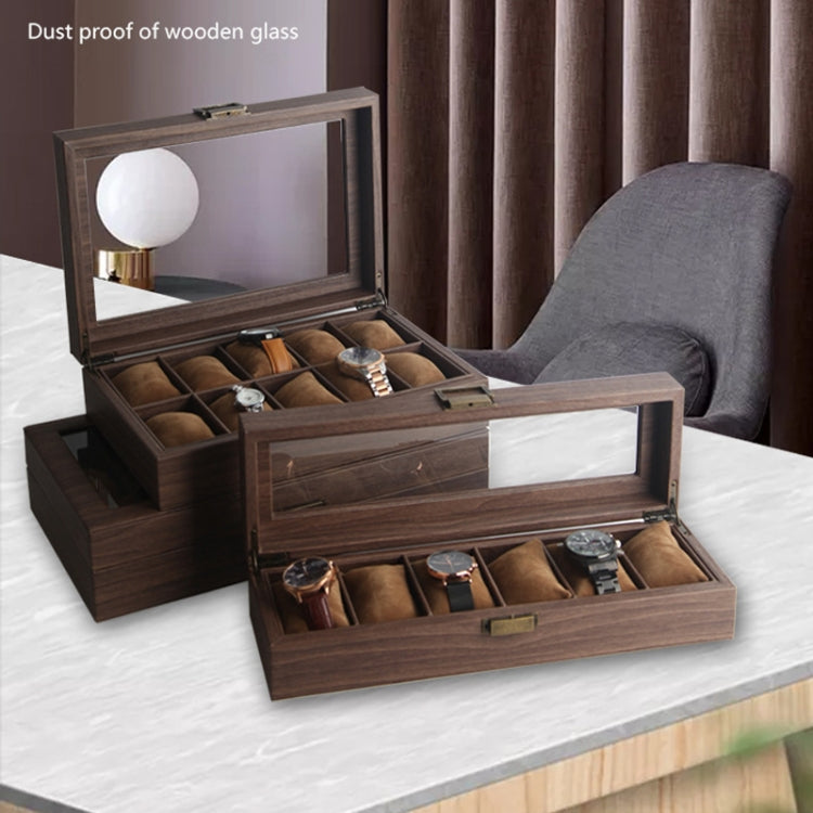 Wood Grain Leather Watch Display Box Watch Storage Case Jewelry Box, Style: 3 Digit Long - Watch Storages by PMC TechLife | Online Shopping South Africa | PMC TechLife