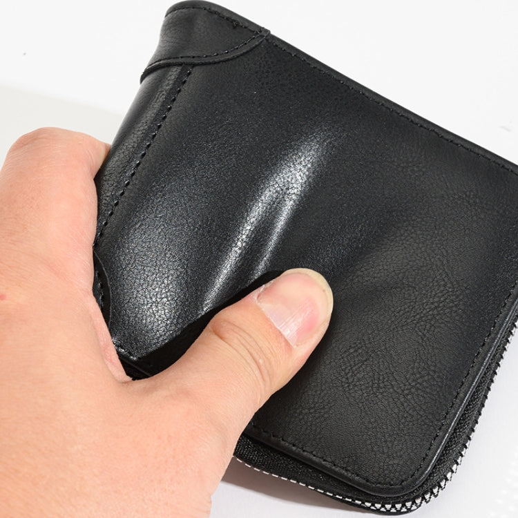 RFID Anti-Theft Swipe Mens Wallet Multifunctional Zipper Wallet(Brown) - free shipping - PMC TechLife - Order now!