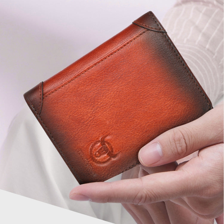 Bull Captain Men Wallet First-layer Cowhide Coin Clip RFID Retro Vertical ID Holder(Coffee) - free shipping - PMC TechLife - Order now!