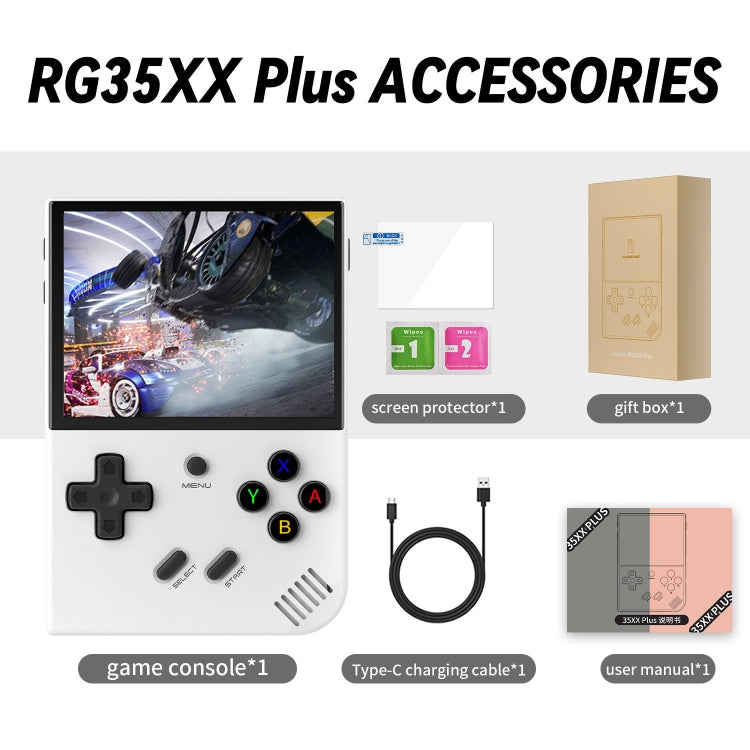 ANBERNIC RG35XX PLUS Handheld Game Console 3.5-Inch IPS Screen Support HDMI TV 64GB(Transparent Black) - free shipping - PMC TechLife - Order now!