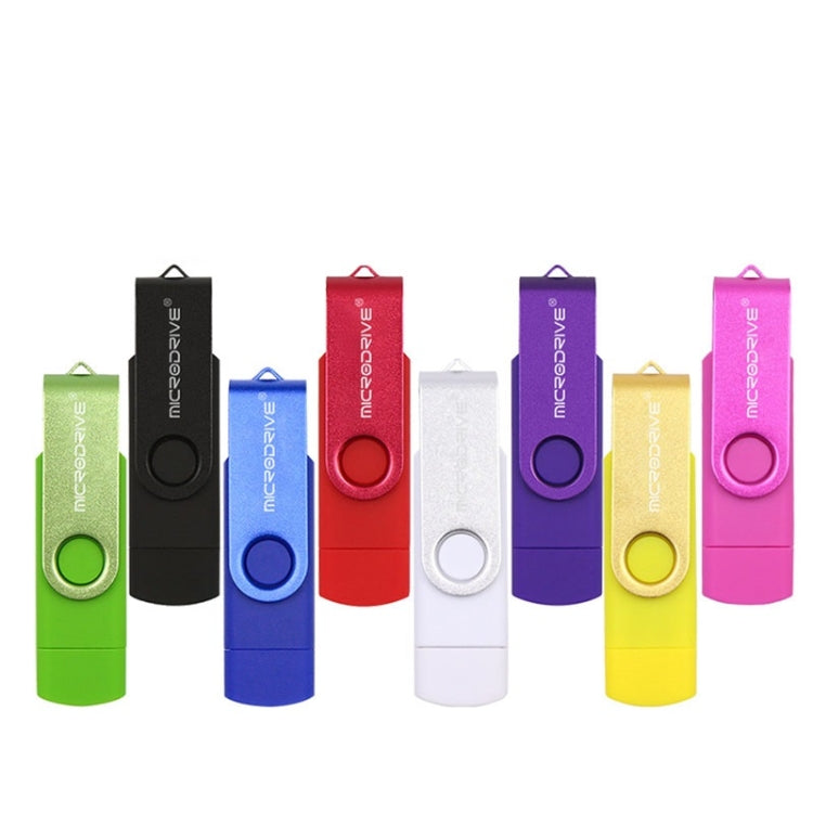 MicroDrive 64GB USB 2.0 Phone and Computer Dual-use Rotary OTG Metal U Disk (Blue) - free shipping - PMC TechLife - Order now!