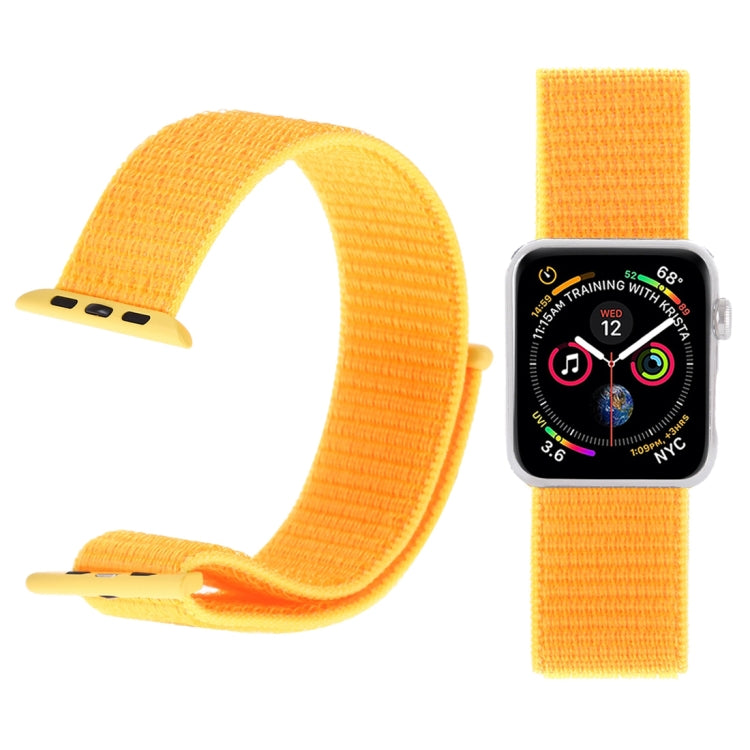 For Apple Watch 42mm / 41mm / 40mm / 38mm Simple Fashion Nylon Watch Band with Magic Stick(Yellow) - Watch Bands by PMC TechLife | Online Shopping South Africa | PMC TechLife | Buy Now Pay Later Mobicred
