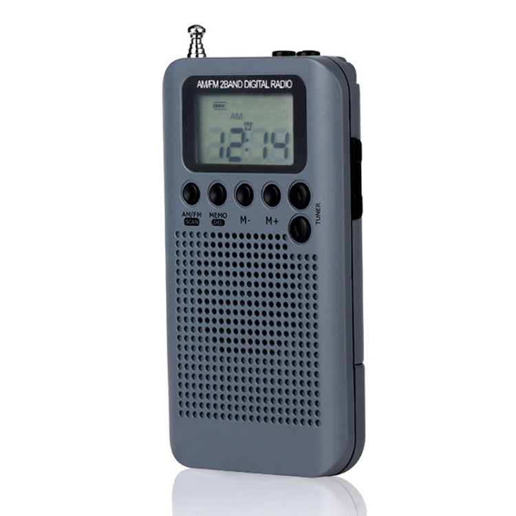 HRD-104 Mini Portable FM + AM Two Band Radio with Loudspeaker(Grey) - Radio Player by PMC TechLife | Online Shopping South Africa | PMC TechLife