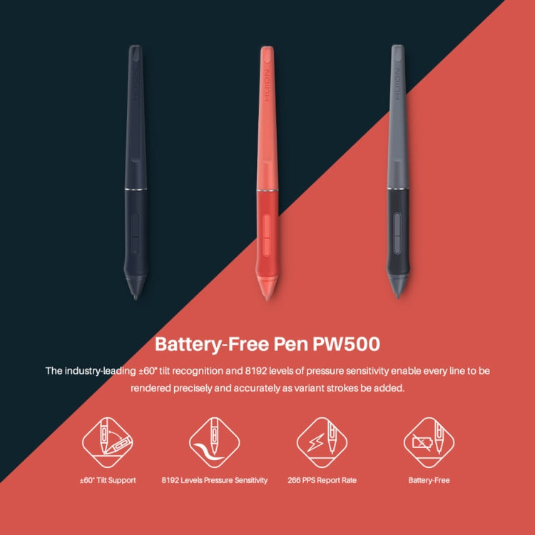 HUION HS611 5080 LPI Touch Strip Art Drawing Tablet for Fun, with Battery-free Pen & Pen Holder (Red) - free shipping - PMC TechLife - Order now!