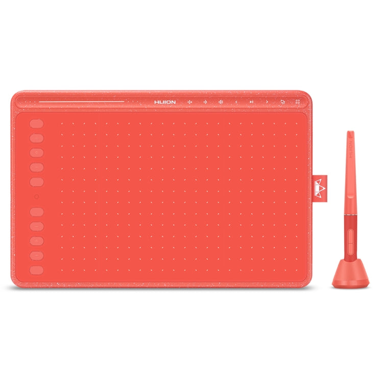 HUION HS611 5080 LPI Touch Strip Art Drawing Tablet for Fun, with Battery-free Pen & Pen Holder (Red) - free shipping - PMC TechLife - Order now!