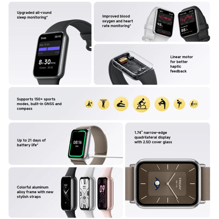 Original Xiaomi Smart Band 9 Pro 1.74 inch AMOLED Screen 5ATM Waterproof Smart Watch, Support Blood Oxygen / Heart Rate Monitor (Black) - free shipping - PMC TechLife - Order now!