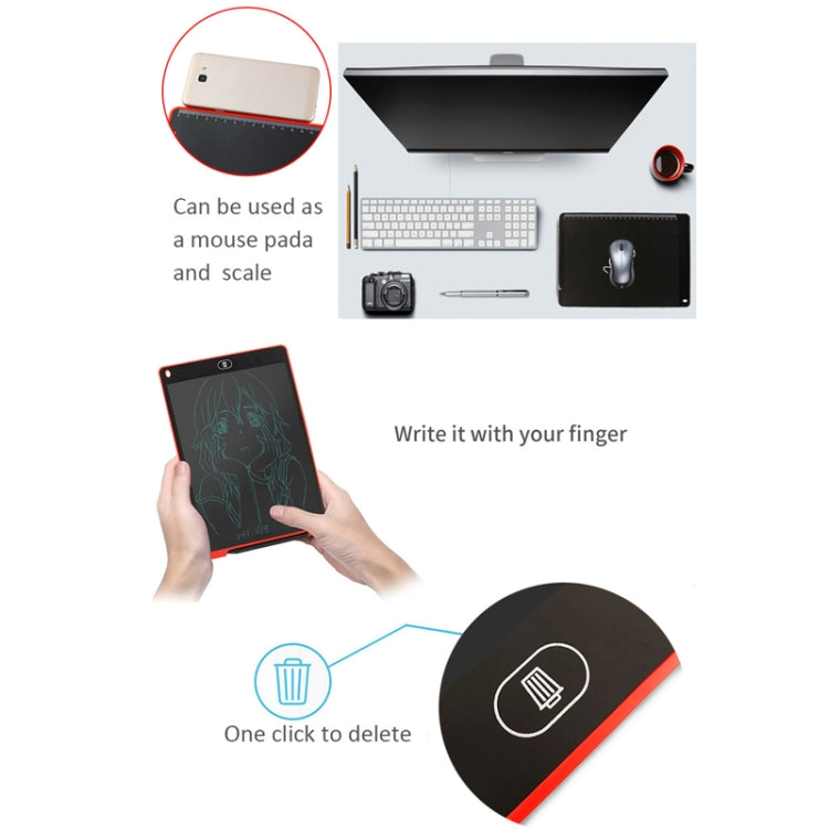 Portable 12 inch LCD Writing Tablet Drawing Graffiti Electronic Handwriting Pad Message Graphics Board Draft Paper with Writing Pen(Red) - free shipping - PMc TechLife - Order now!