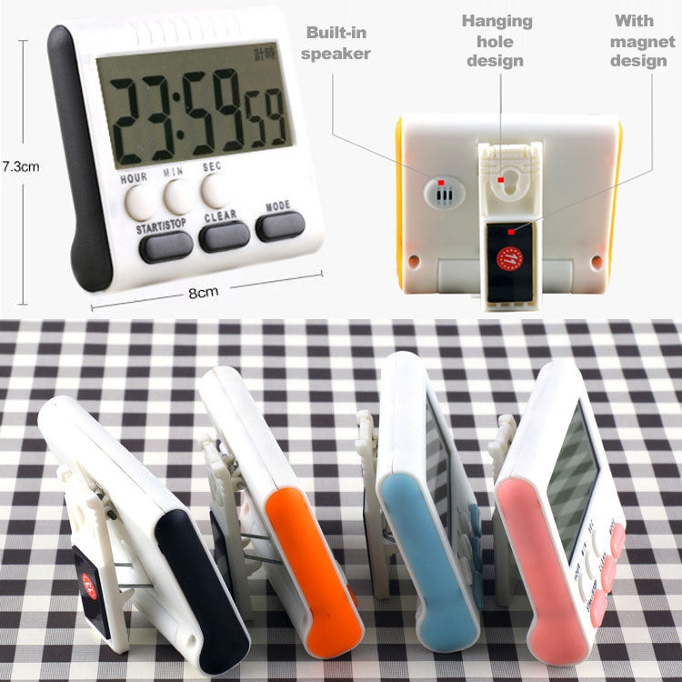 Kitchen Timer 24 Hours Digital Alarm Clock LCD Screen Magnetic Backing for Cooking Baking(Blue) - Digital Countdown by PMC TechLife | Online Shopping South Africa | PMC TechLife | Buy Now Pay Later Mobicred
