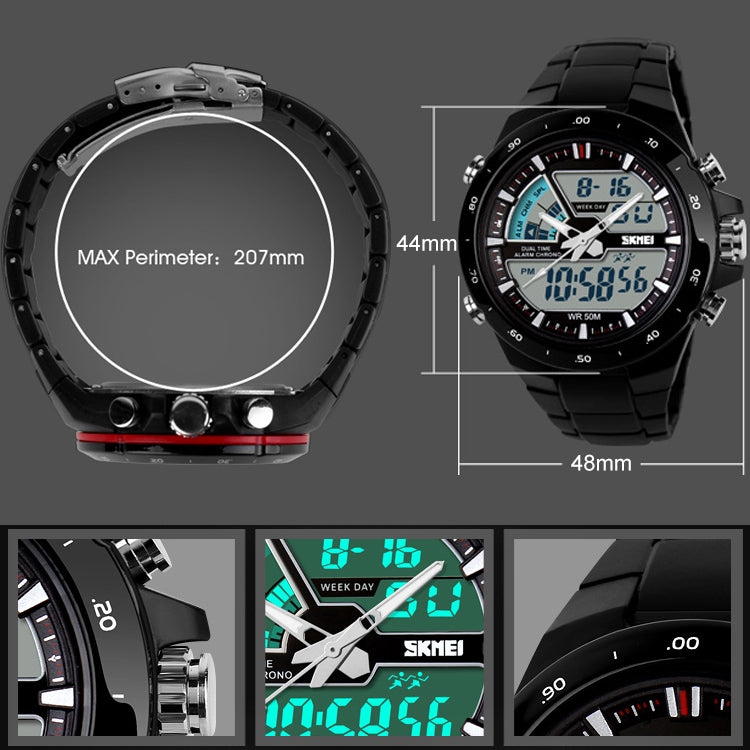 SKMEI 1016 Multifunctional Men Outdoor Sports Noctilucent Waterproof Double Digital Watch (Gold) - free shipping - PMC TechLife - Order now!