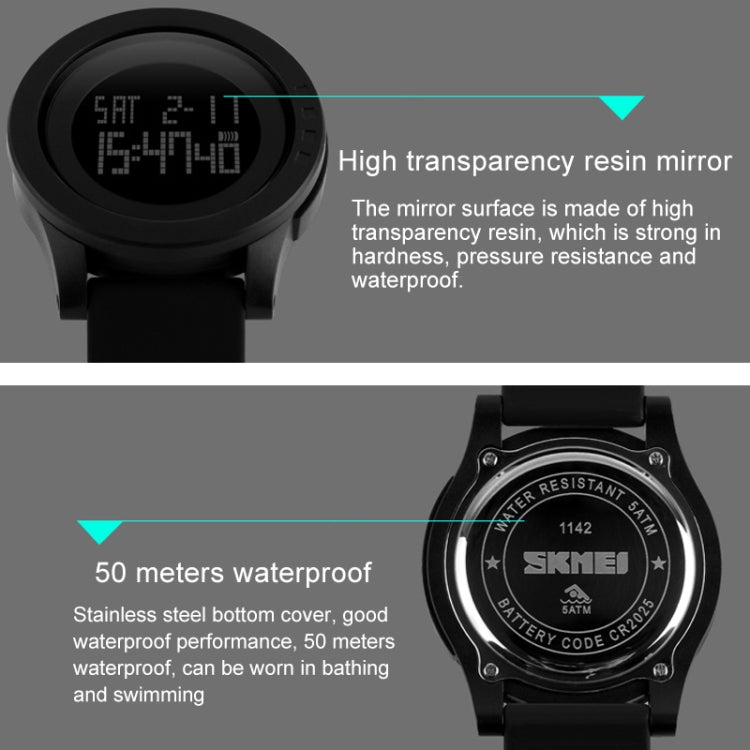 SKMEI 1142 Multifunctional Men Outdoor Sports Noctilucent Waterproof Silica Gel Digital Watch (Black) - free shipping - PMC TechLife - Order now!