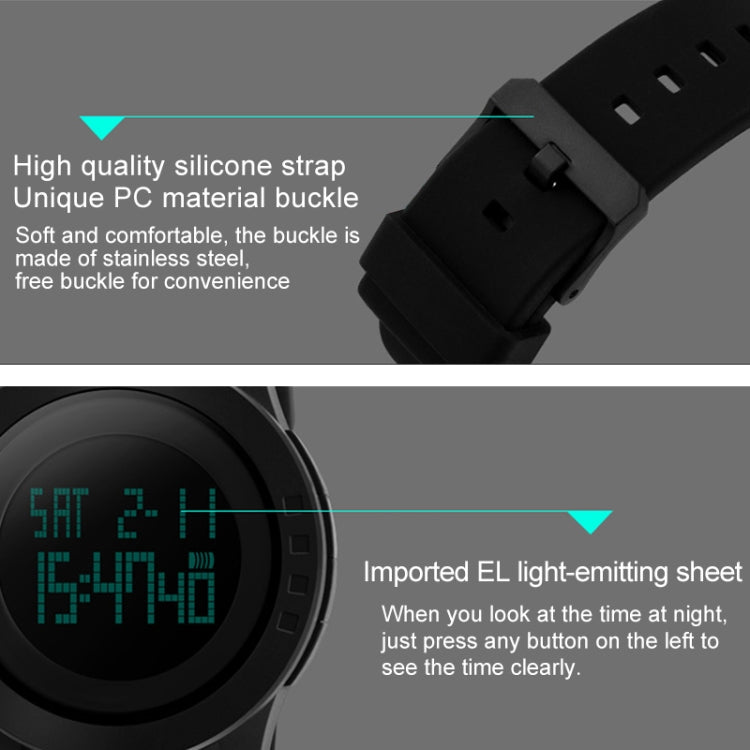 SKMEI 1142 Multifunctional Men Outdoor Sports Noctilucent Waterproof Silica Gel Digital Watch (Purple) - free shipping - PMC TechLife - Order now!