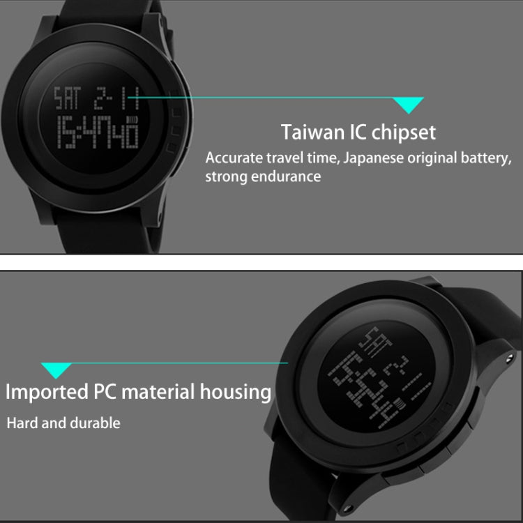 SKMEI 1142 Multifunctional Men Outdoor Sports Noctilucent Waterproof Silica Gel Digital Watch (Red) - free shipping - PMC TechLife - Order now!