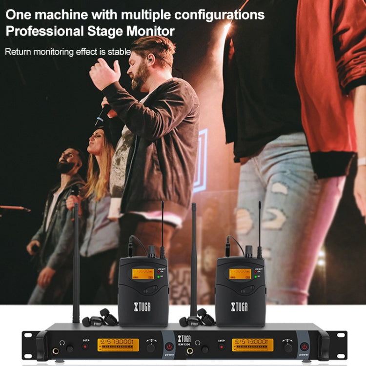 XTUGA IEM1200 Wireless Transmitter 2 Bodypack Stage Singer In-Ear Monitor System(EU Plug) - free shipping - PMC Jewellery - Order now!