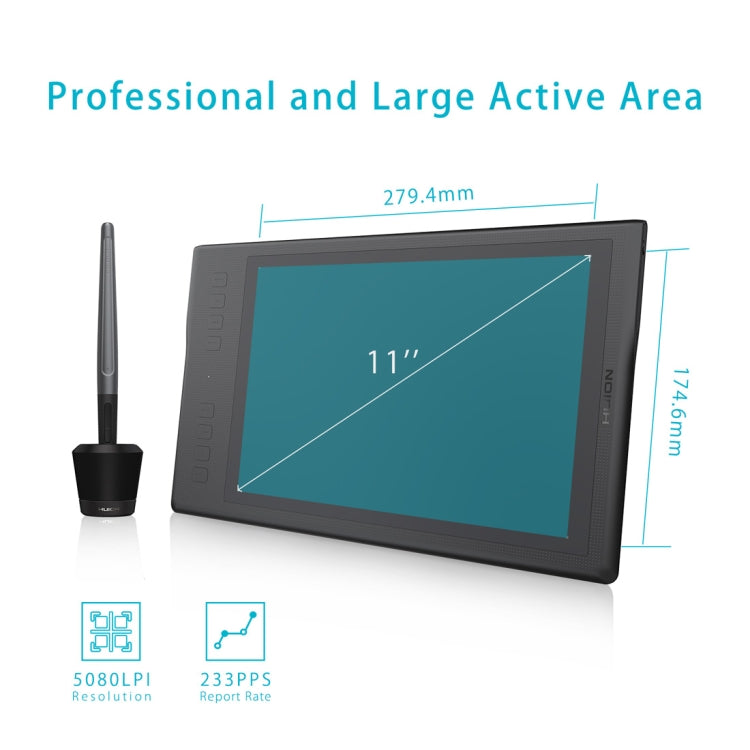 HUION Inspiroy Series Q11K 5080LPI Professional Art USB Graphics Drawing Tablet for Windows / Mac OS, with Digital Pen - free shipping - PMC TechLife - Order now!
