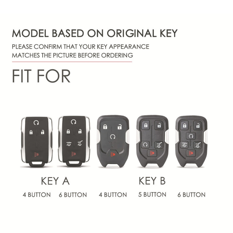 For Chevrolet GMC / Colorad 6-button C160 Car Key Leather Protective Case (Black) - Car Key Cases by PMC TechLife | Online Shopping South Africa | PMC TechLife | Buy Now Pay Later Mobicred