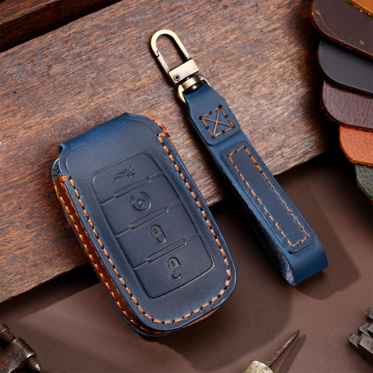 For Dodge Ram 4-button C161 Car Key Leather Protective Case (Blue) - Car Key Cases by PMC TechLife | Online Shopping South Africa | PMC TechLife | Buy Now Pay Later Mobicred
