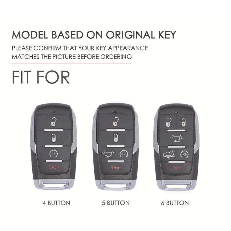 For Dodge Ram 5-button C162 Car Key Leather Protective Case (Black) - Car Key Cases by PMC TechLife | Online Shopping South Africa | PMC TechLife | Buy Now Pay Later Mobicred