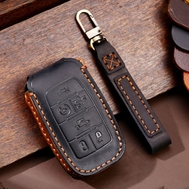 For Dodge Ram 6-button C163 Car Key Leather Protective Case (Black) - Car Key Cases by PMC TechLife | Online Shopping South Africa | PMC TechLife | Buy Now Pay Later Mobicred