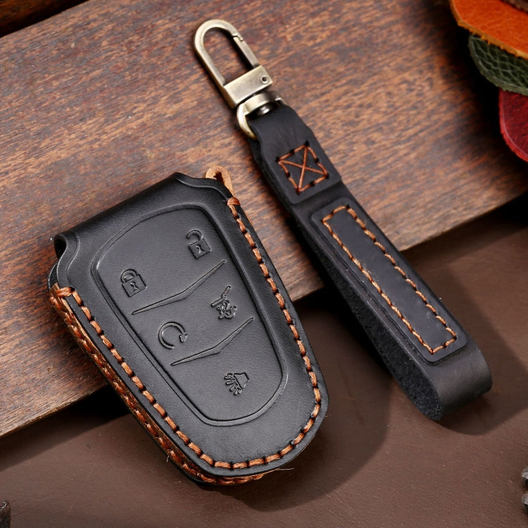 For Cadillac / CT5 / CT6 / XT6 5-button C087 Car Key Leather Protective Case (Black) - Car Key Cases by PMC TechLife | Online Shopping South Africa | PMC TechLife | Buy Now Pay Later Mobicred