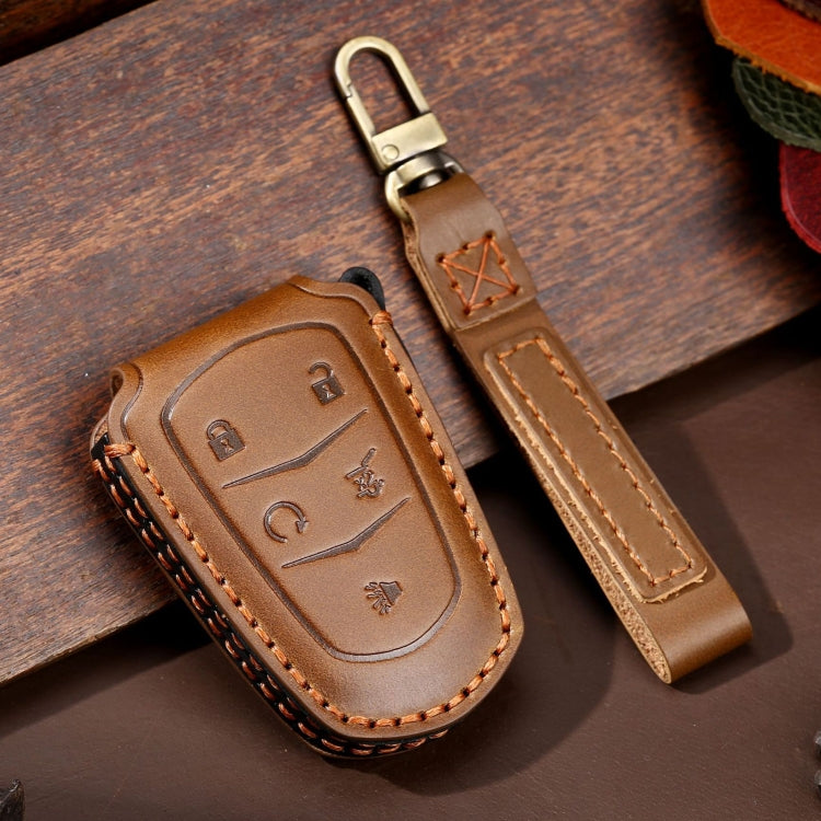 For Cadillac / CT5 / CT6 / XT6 5-button C087 Car Key Leather Protective Case (Brown) - Car Key Cases by PMC TechLife | Online Shopping South Africa | PMC TechLife | Buy Now Pay Later Mobicred