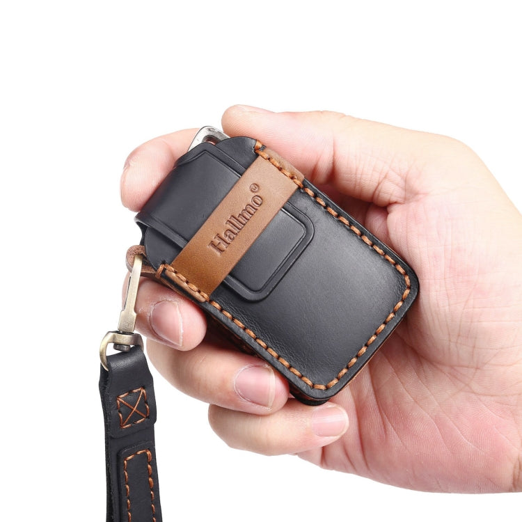 For Lexus 3-button Hallmo Car Cowhide Leather Key Protective Cover Key Case(Blue) - Car Key Cases by Hallmo | Online Shopping South Africa | PMC TechLife | Buy Now Pay Later Mobicred