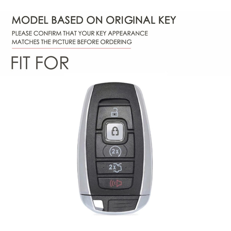 For Lincoln Hallmo Car Cowhide Leather Key Protective Cover Key Case(Blue) - Car Key Cases by Hallmo | Online Shopping South Africa | PMC TechLife | Buy Now Pay Later Mobicred