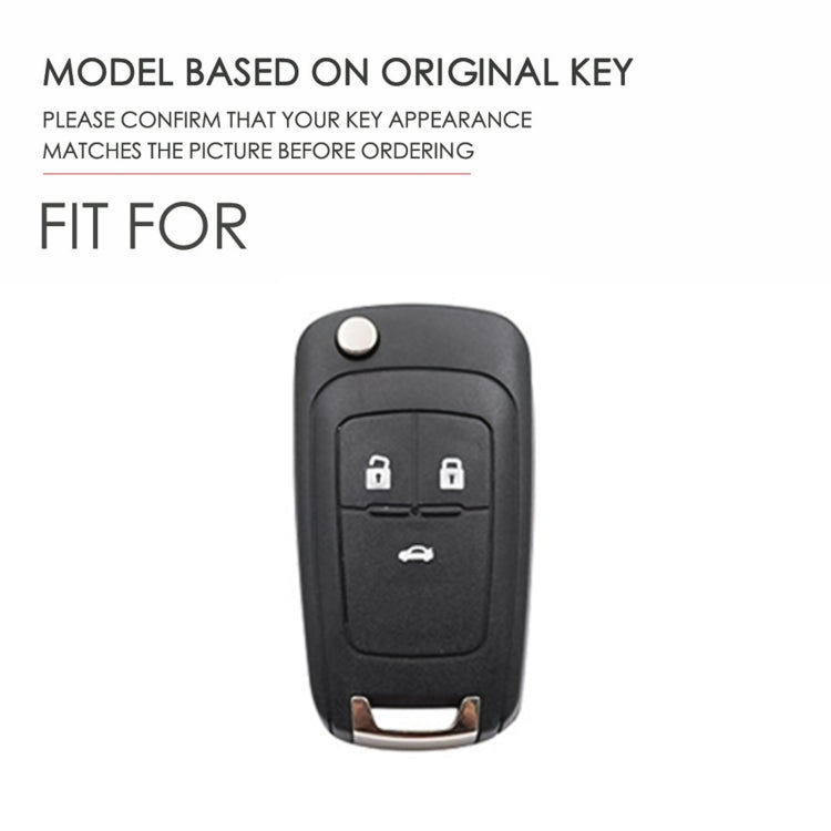 For Chevrolet Folding Hallmo Car Cowhide Leather Key Protective Cover Key Case(Blue) - Car Key Cases by Hallmo | Online Shopping South Africa | PMC TechLife | Buy Now Pay Later Mobicred