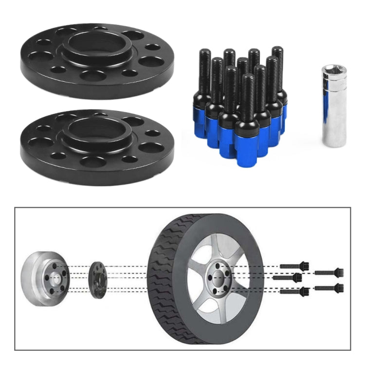 For Mercedes-Benz 15mm Car Modified Wheel Hub Flange Center Wheel Spacer with M12x1.5 Screws (Blue) - Wheels Tires & Parts by PMC TechLife | Online Shopping South Africa | PMC TechLife | Buy Now Pay Later Mobicred
