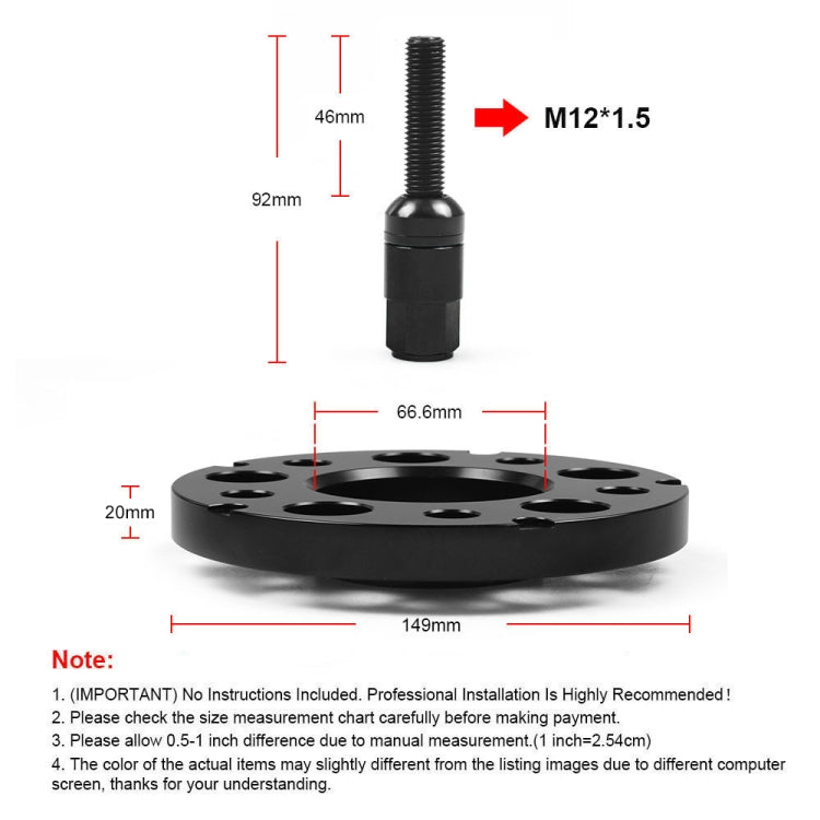 For Mercedes-Benz 20mm Car Modified Wheel Hub Flange Center Wheel Spacer with M12x1.5 Screws (Black) - Wheels Tires & Parts by PMC TechLife | Online Shopping South Africa | PMC TechLife | Buy Now Pay Later Mobicred