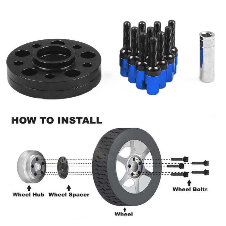 For Mercedes-Benz 20mm Car Modified Wheel Hub Flange Center Wheel Spacer with M12x1.5 Screws (Blue) - Wheels Tires & Parts by PMC TechLife | Online Shopping South Africa | PMC TechLife | Buy Now Pay Later Mobicred