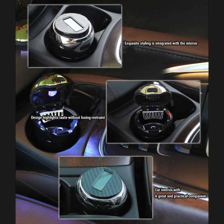 N12B Car Creative Ashtray Solar Power With Light And Cover Car Supplies (Gold) - free shipping - PMC TechLife - Order now!