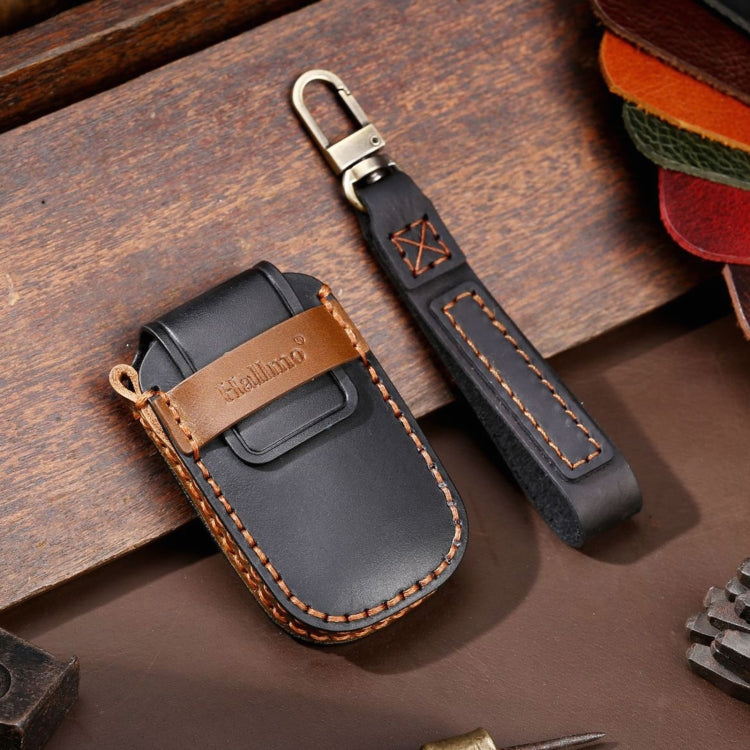 For Kia Sportage R / K5 / K4 / K2 / KX3 Hallmo A Style Car Cowhide Leather Key Protective Cover Key Case(Black) - free shipping - PMC TechLife - Order now!
