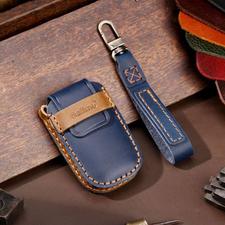 For Kia Sportage R / K5 / K4 / K2 / KX3 Hallmo A Style Car Cowhide Leather Key Protective Cover Key Case(Blue) - free shipping - PMC TechLife - Order now!