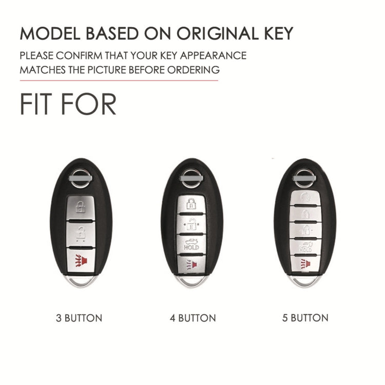 For Nissan 5-button Horn Hallmo Car Cowhide Leather Key Protective Cover Key Case(Black) - free shipping - PMC TechLife - Order now!