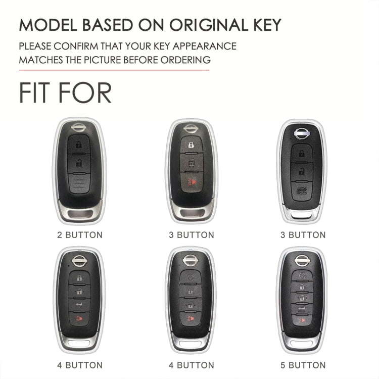 For Nissan Teana / Ariya 3-button Tail Box Hallmo Car Cowhide Leather Key Protective Cover Key Case(Black) - free shipping - PMC TechLife - Order now!