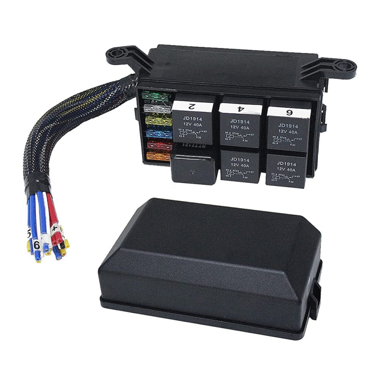12V 5 Pin Car 6 Slots Waterproof Relay Fuse Box with Cable - Fuse by PMC TechLife | Online Shopping South Africa | PMC TechLife