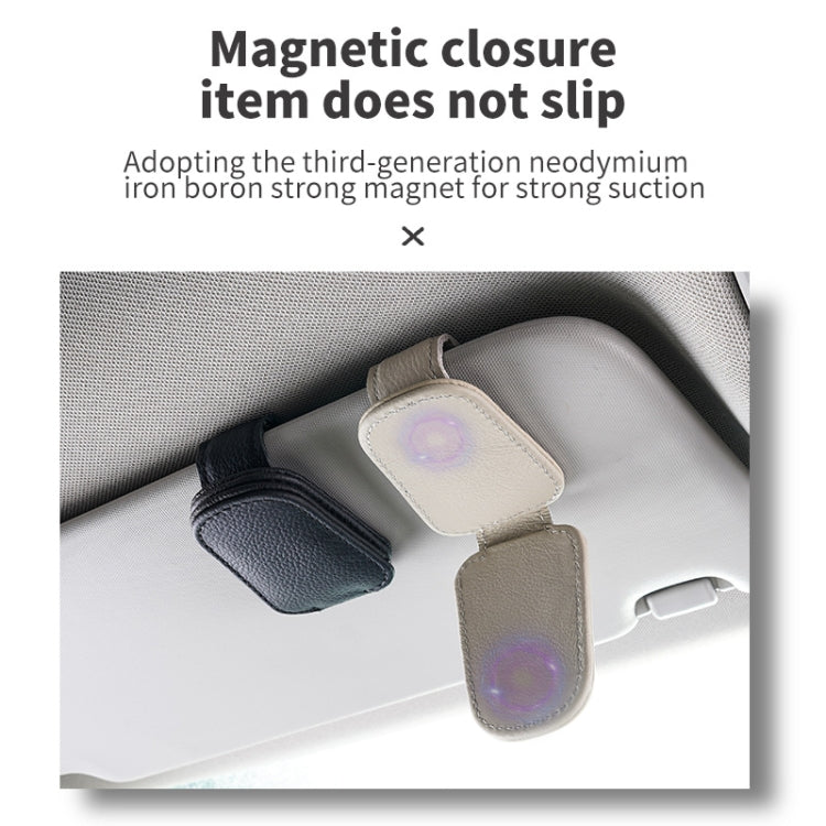 Car Sun Visor Glasses Clip Multi-functional Card Storage Bracket (Beige) - Sunglasses & Glasses Clips by PMC TechLife | Online Shopping South Africa | PMC TechLife | Buy Now Pay Later Mobicred