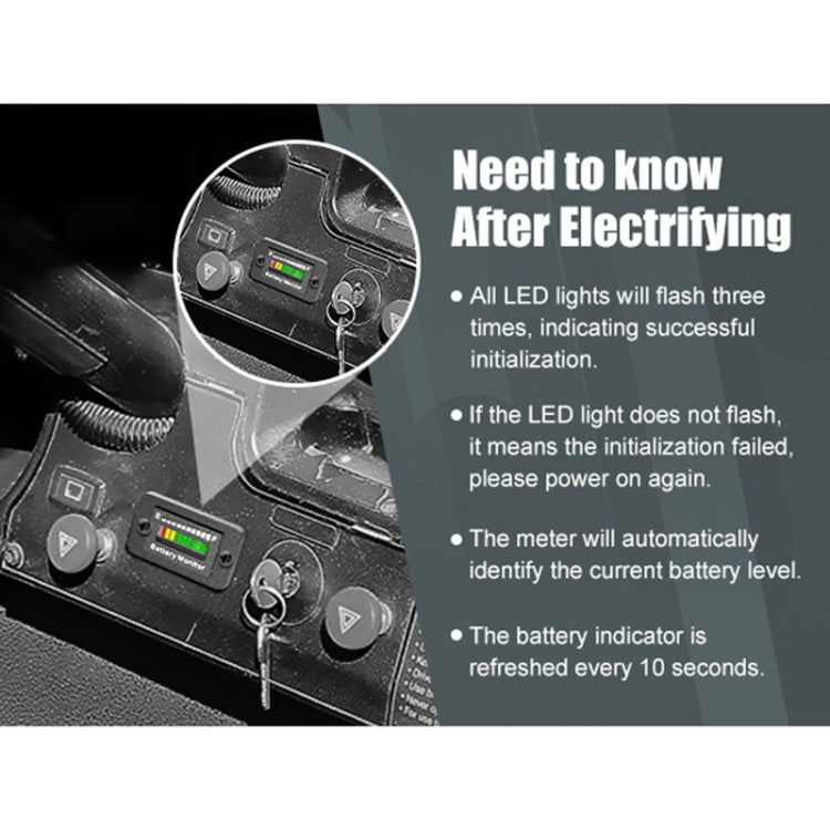 BM210 Electric Vehicles / Golf Carts LED Battery Indicator Adjustable Voltage 12V-72V - Car Modification by PMC TechLife | Online Shopping South Africa | PMC TechLife | Buy Now Pay Later Mobicred