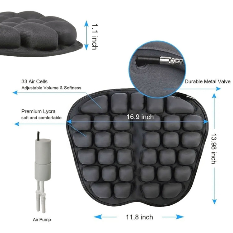 IN-SC003 Car Office Inflatable Airbag Seat Cushion, Style: Electric Water Inflatable Dual-Use (Black) - Seat Accessories by PMC TechLife | Online Shopping South Africa | PMC TechLife | Buy Now Pay Later Mobicred