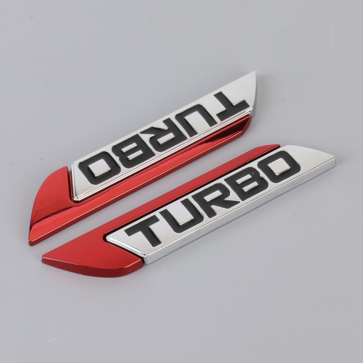 1 Pair Car Turbo Personalized Aluminum Alloy Decorative Stickers, Size: 11.5 x 2.5 x 0.5cm (Red) - 3D Metal Sticker by PMC TechLife | Online Shopping South Africa | PMC TechLife | Buy Now Pay Later Mobicred