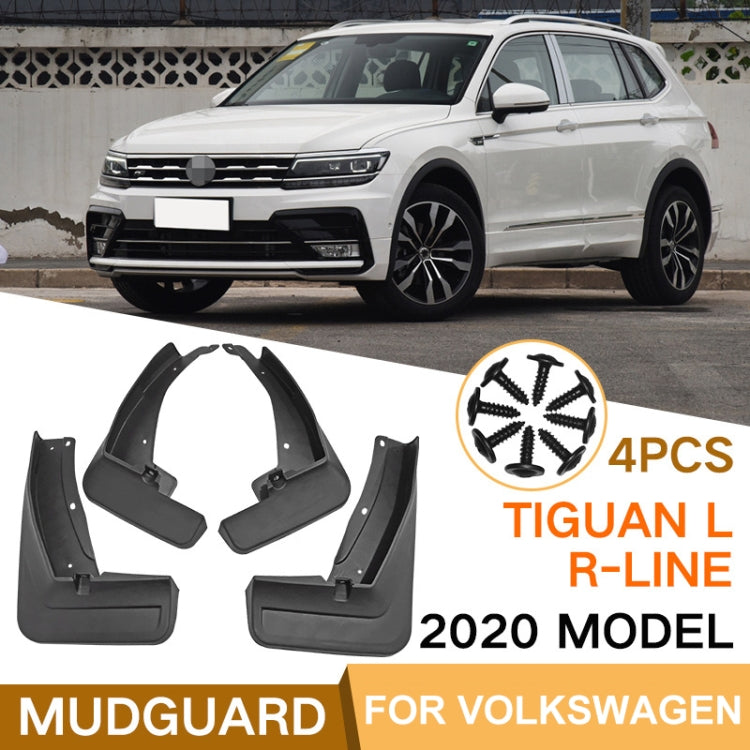 For Volkswagen Tiguan LR-Line 2018-2020 4pcs/Set Car Auto Soft Plastic Splash Flaps Fender Guard - Mudguards by PMC TechLife | Online Shopping South Africa | PMC TechLife | Buy Now Pay Later Mobicred