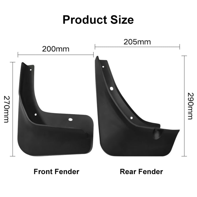 For MG ZS 2020-2021 4pcs/Set Car Auto Soft Plastic Splash Flaps Fender Guard - Mudguards by PMC TechLife | Online Shopping South Africa | PMC TechLife | Buy Now Pay Later Mobicred