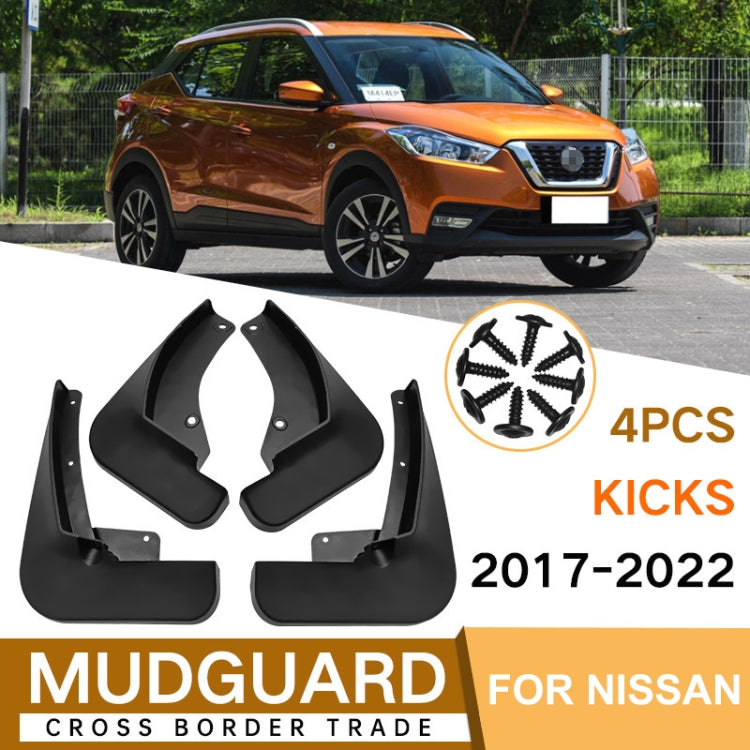 For Nissan Kicks 2017-2022 4pcs/Set Car Auto Soft Plastic Splash Flaps Fender Guard - Mudguards by PMC TechLife | Online Shopping South Africa | PMC TechLife | Buy Now Pay Later Mobicred