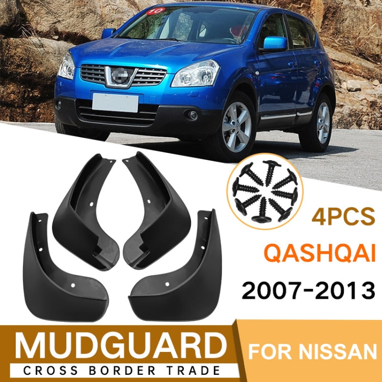 For Nissan Qashqai J10 2007-2013 4pcs/Set Car Auto Soft Plastic Splash Flaps Fender Guard - Mudguards by PMC TechLife | Online Shopping South Africa | PMC TechLife | Buy Now Pay Later Mobicred