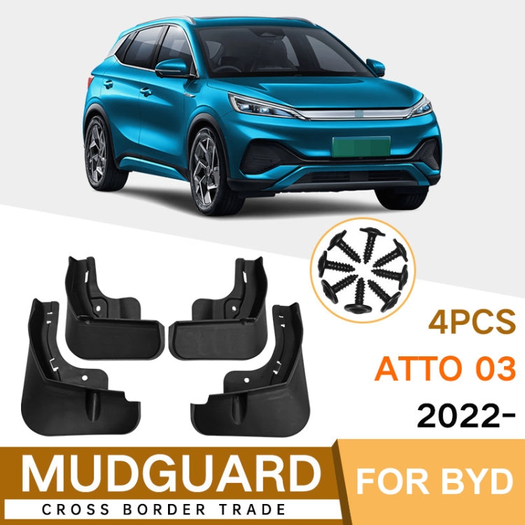 For BYD Atto 03 Yuan Plus 2022 4pcs/Set Car Auto Soft Plastic Splash Flaps Fender Guard - Mudguards by PMC TechLife | Online Shopping South Africa | PMC TechLife | Buy Now Pay Later Mobicred