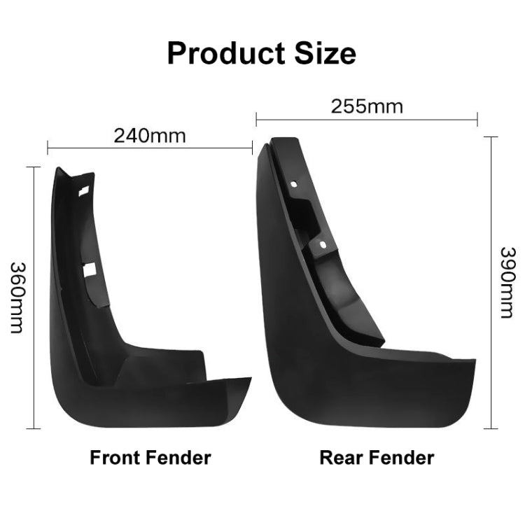For Jaguar F-PACE 2016-2021 4pcs/Set Car Auto Soft Plastic Splash Flaps Fender Guard - Mudguards by PMC TechLife | Online Shopping South Africa | PMC TechLife | Buy Now Pay Later Mobicred
