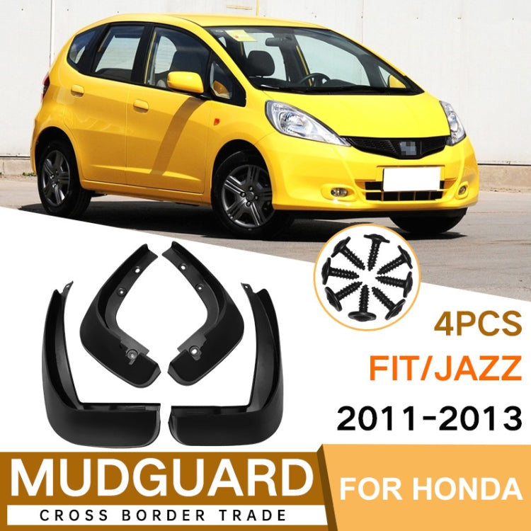 For Honda Fit Jazz 2011-2013 4pcs/Set Car Auto Soft Plastic Splash Flaps Fender Guard - Mudguards by PMC TechLife | Online Shopping South Africa | PMC TechLife | Buy Now Pay Later Mobicred